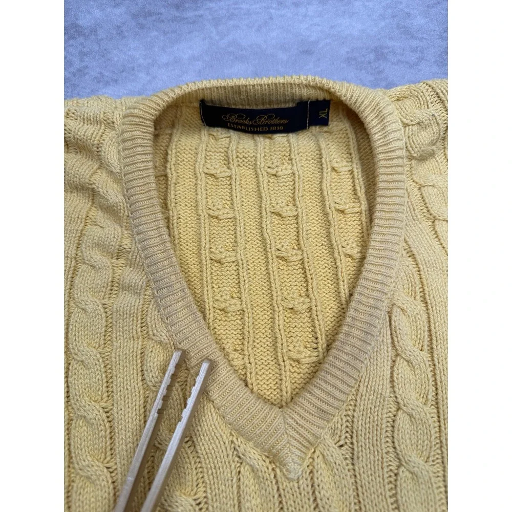 VTG Brooks Brothers Sweater Vest Mens XL Cable Knit Pullover Made in USA Vintage